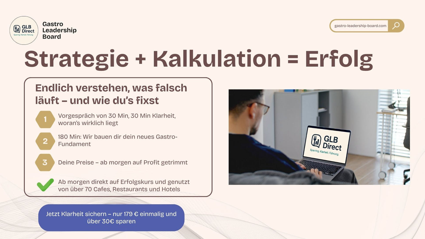GLB Direct Bestseller-Bundle – 1:1 Beratung & Profi-Tool für deinen Gastro-Erfolg
