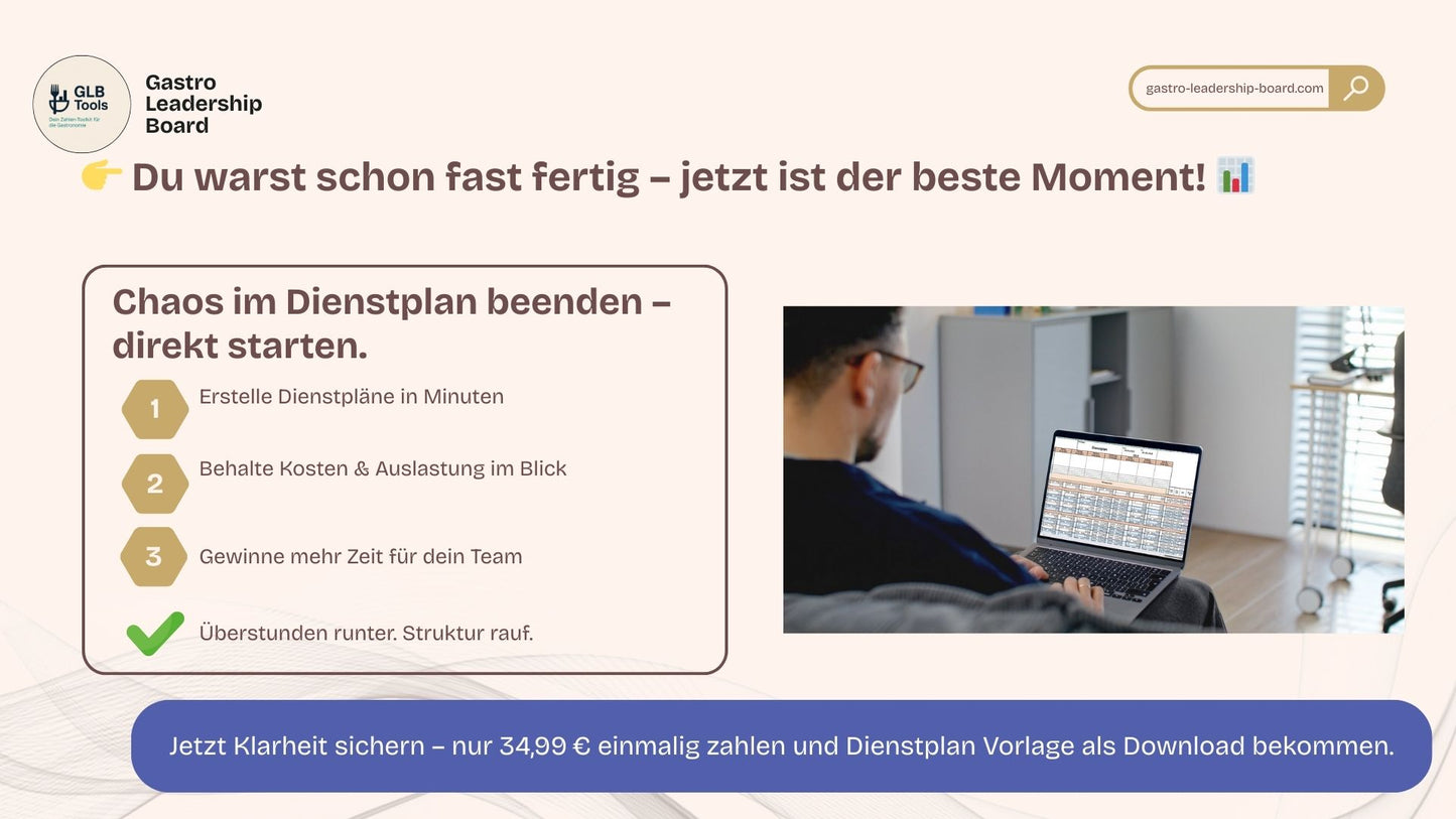 Dienstplan-Vorlage für die Gastronomie – Excel-Tool für schnelle, rechtskonforme Schichtplanung