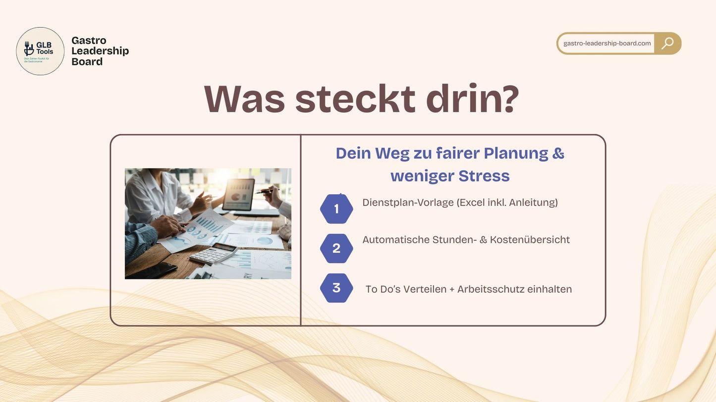 Dienstplan-Vorlage für die Gastronomie – Excel-Tool für schnelle, rechtskonforme Schichtplanung