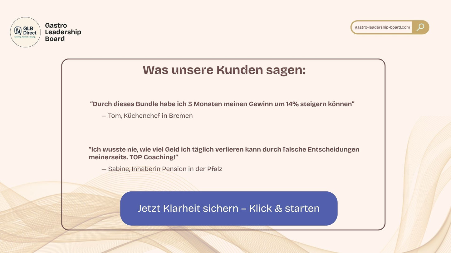 GLB Direct Bestseller-Bundle – 1:1 Beratung & Profi-Tool für deinen Gastro-Erfolg