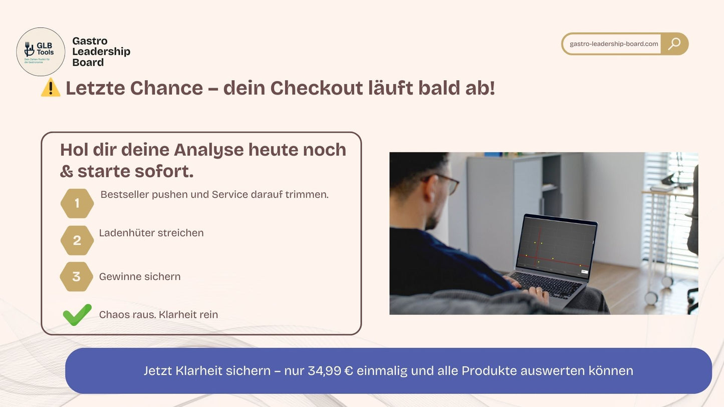 Renner Penner Analyse Excel | DB-Analyse Gastronomie | Deckungsbeitrag Tool für Speisekartenoptimierung in Restaurant & Hotel
