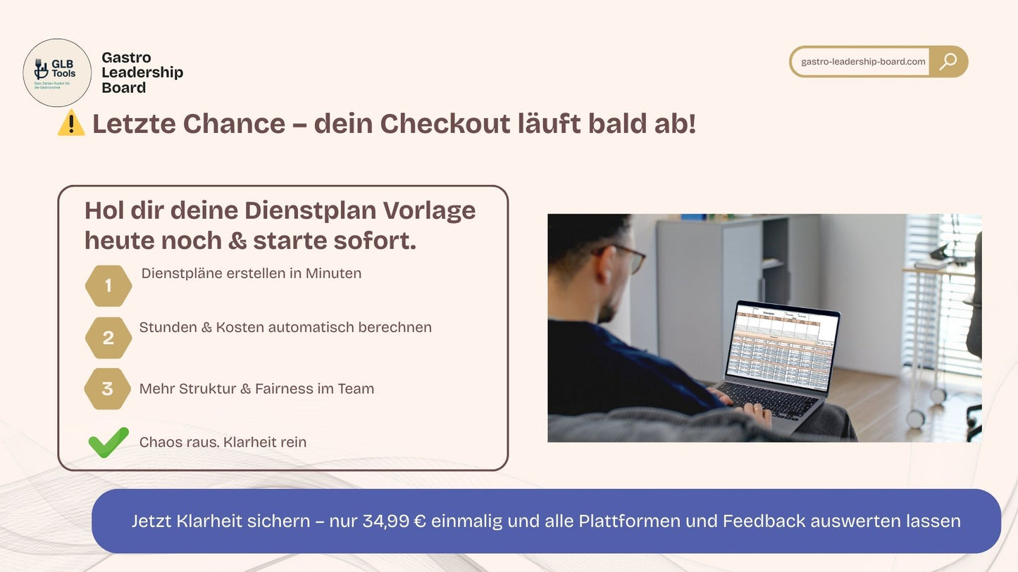 Dienstplan-Vorlage für die Gastronomie – Excel-Tool für schnelle, rechtskonforme Schichtplanung