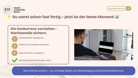Excel-Vorlage für den Preisvergleich von bis zu 10 Betrieben. Analysiere deinen Markt und sichere dir den Standortvorteil.