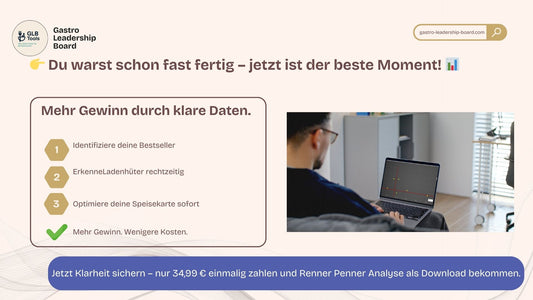 Renner Penner Analyse Excel | DB-Analyse Gastronomie | Deckungsbeitrag Tool für Speisekartenoptimierung in Restaurant & Hotel