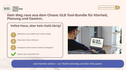 GLB Management-Bundle | Kalkulation, Dienstplanung & Speisekartenanalyse