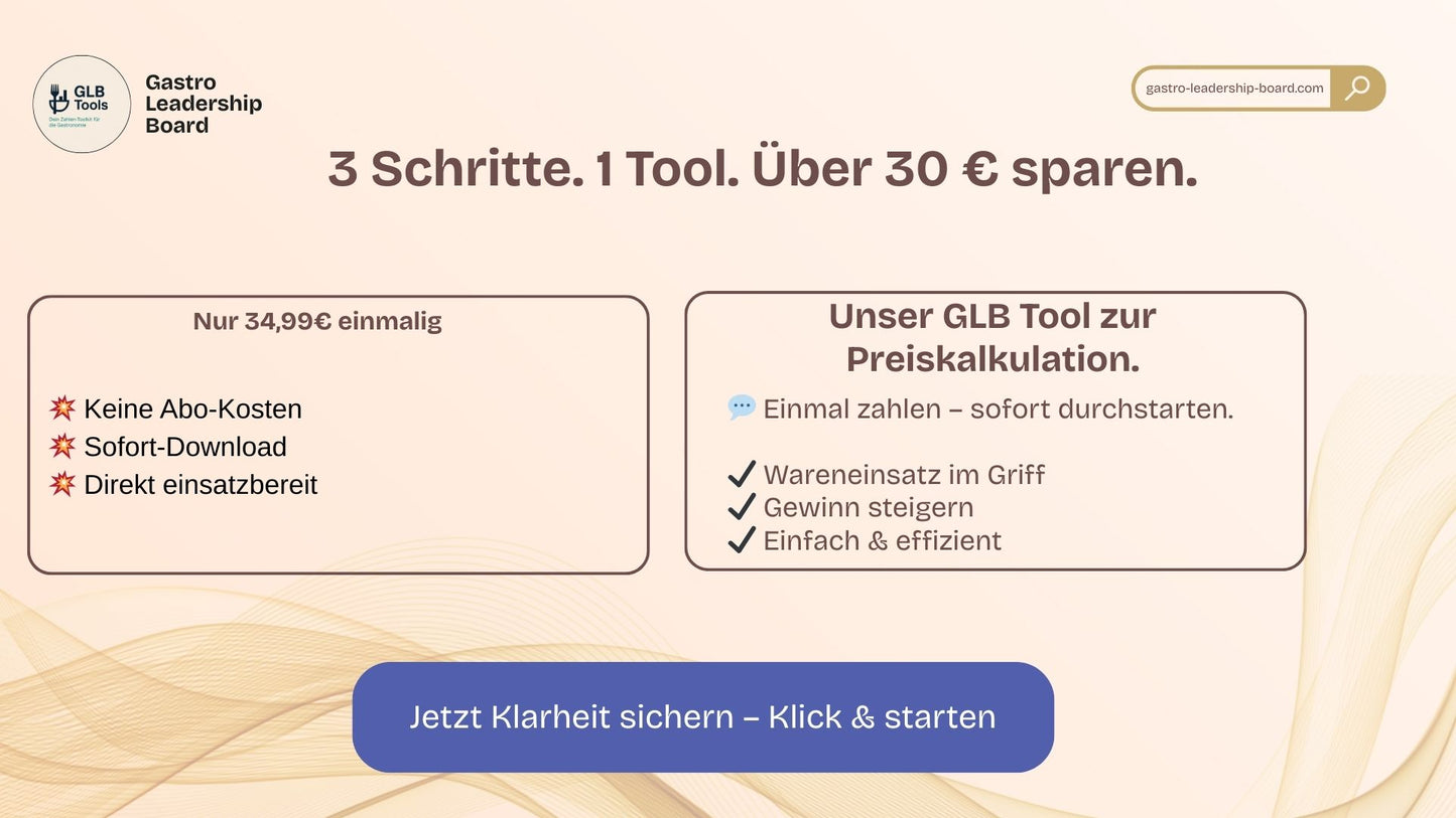 Preiskalkulation für Gastronomie – Excel-Vorlage für 10% Mehr Gewinn