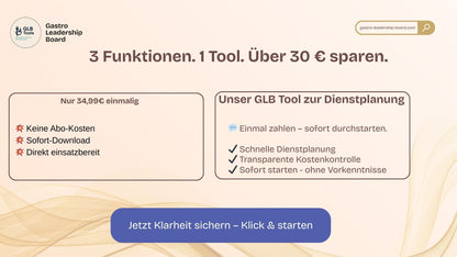 GLB Dienstplanung | Excel-Vorlage für Schicht- und Personalplanung
