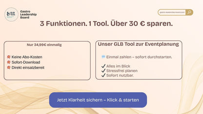 GLB Eventkalkulation | Excel-Tool für Bankett und Veranstaltungen