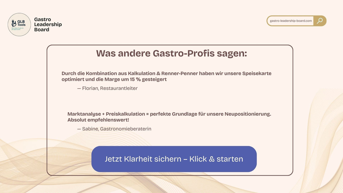 Marktanalyse, Speisekartenkalkulation & Renner-Penner-Analyse - Komplett-Bundle für Gastronomie, Hotellerie