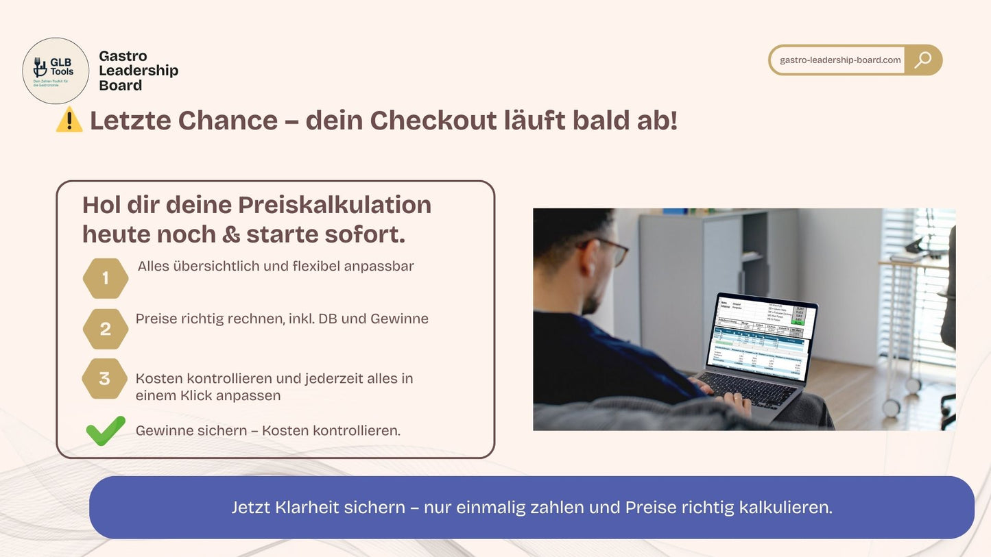 Preiskalkulation für Gastronomie – Excel-Vorlage für 10% Mehr Gewinn