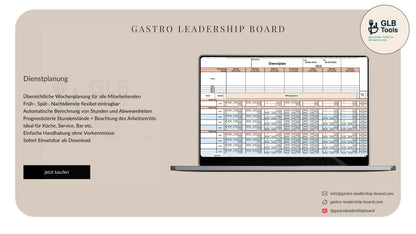 Dienstplan-Vorlage für die Gastronomie – Excel-Tool für schnelle, rechtskonforme Schichtplanung